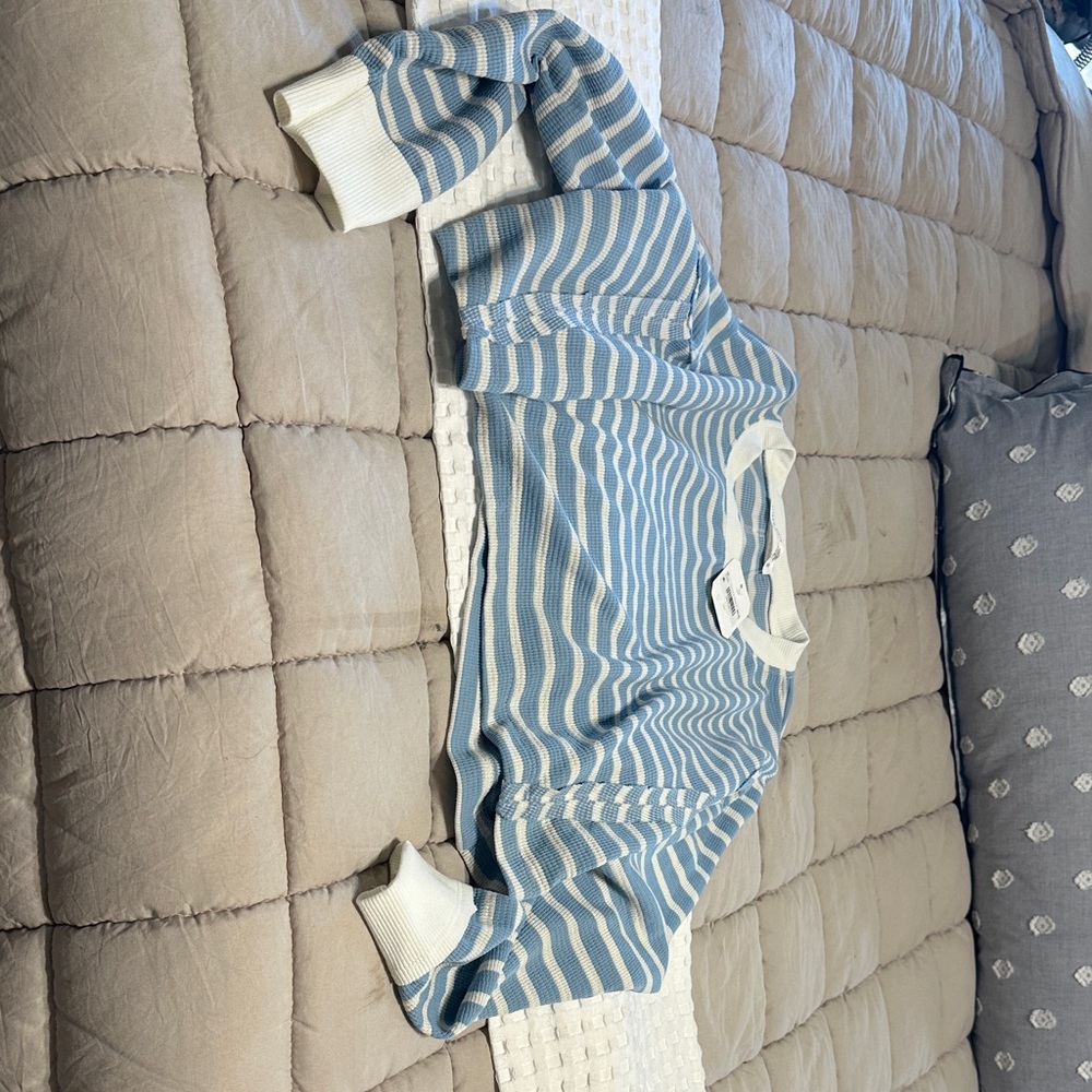 Altar'd State Blue and White Striped Blouse